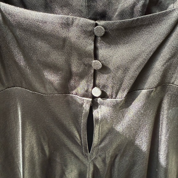 NWT J CREW COLLECTION V Neck Slip Dress Luster Crepe Black Maxi Whimsigoth 12 - Picture 4 of 8